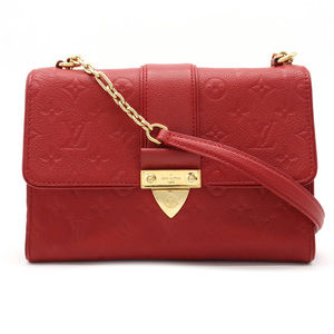 Louis Vuitton Monogram Empreinte Saint Sulpice PM Chain Shoulder Bag Sleaze Red